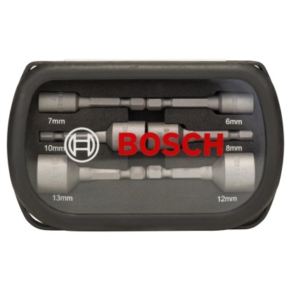 Sada nástrčných klíčů Bosch, 6dílná (6-13 mm) v kufříku.