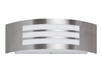 Rabalux Venkovní nástěnné svítidlo Roma, saténový chrom, 31,8 x 10 cm