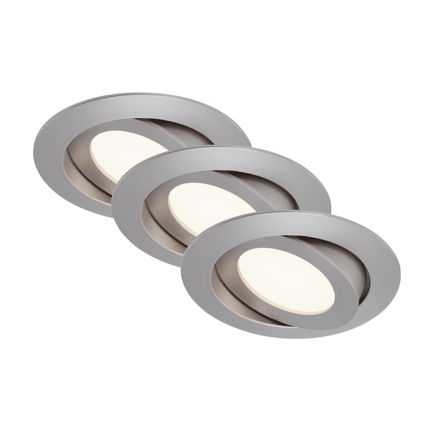 Briloner Sada 3 ks vestavných LED svítidel nikl otočná V: 3 cm průměr: 10,6 cm,