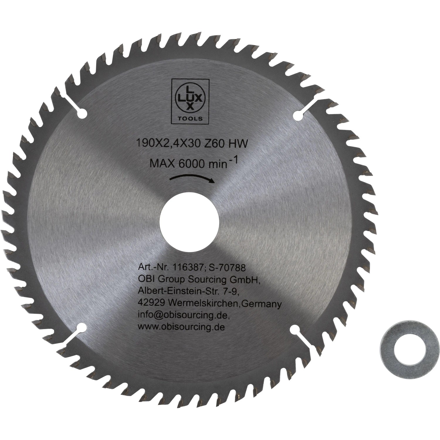 Levně LUX-TOOLS Pilový kotouč z tvrdokovu do dřeva, 60 zubů, pr. 190 x 30 mm