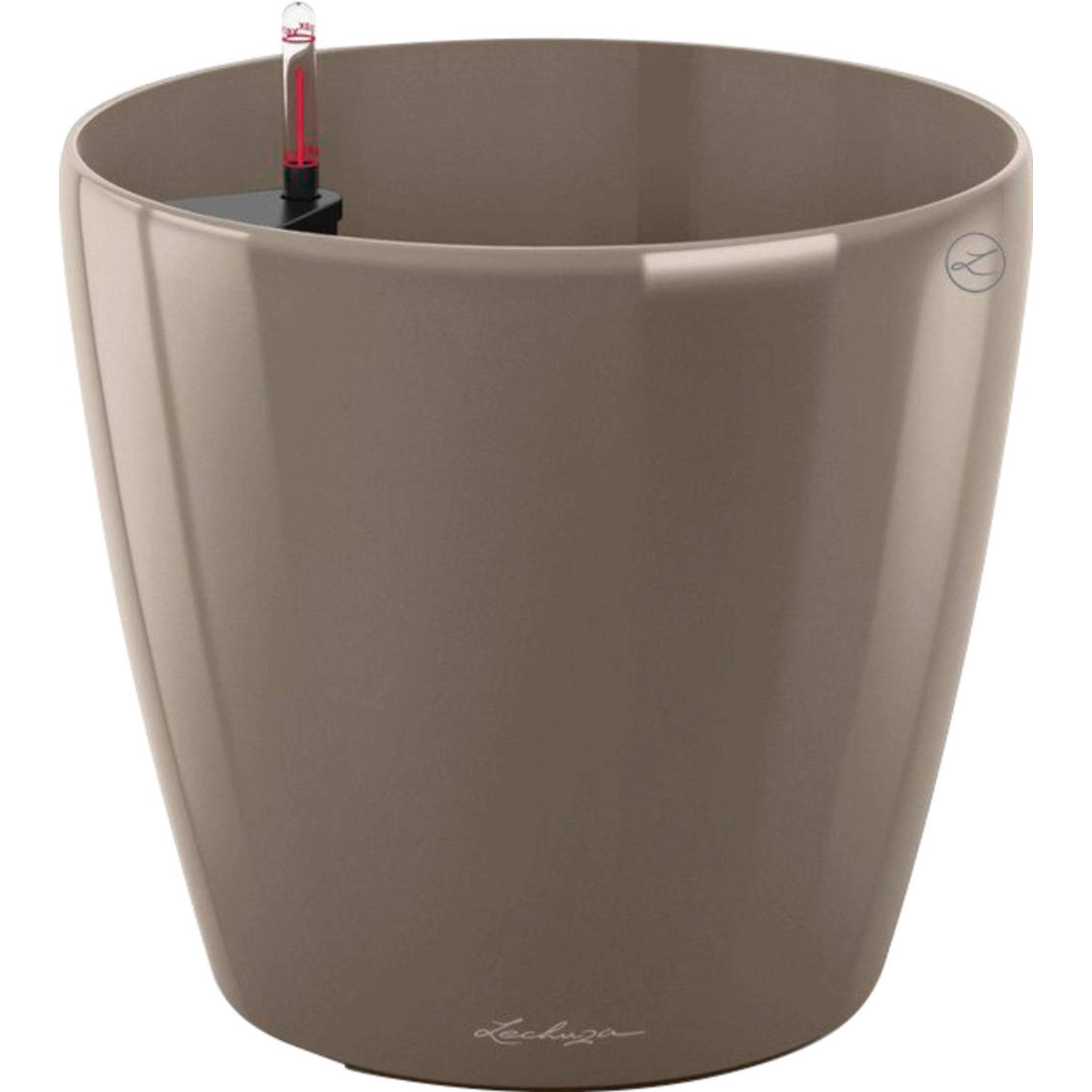 Lechuza Květináč Classico Premium 60, šedohnědá vysoce lesklá, pr. 60 x 56 cm