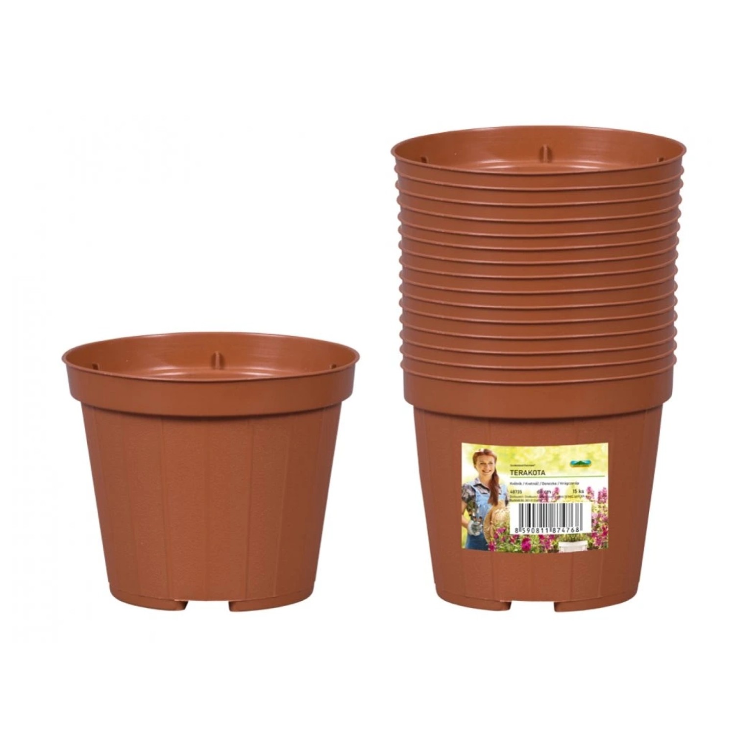 NOHEL GARDEN Květináč výsadbový TERAKOTA, pr. 8 cm, 15 ks