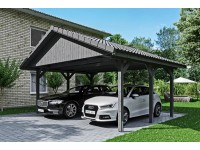 Skan Holz Přístřešek na auto Wallgau břid.-šedý, bez šindelů, 620 x 500 cm