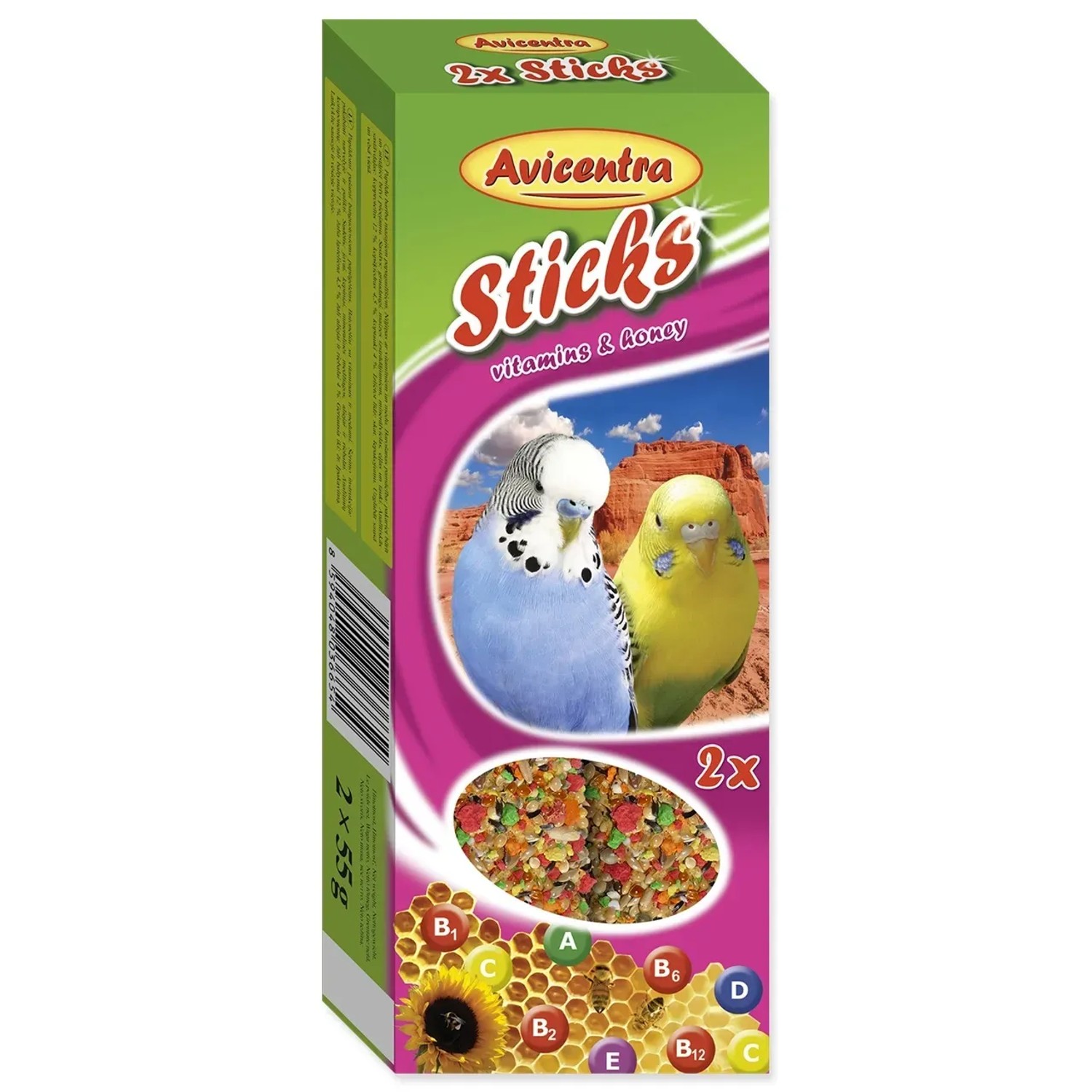 Levně Avicentra Tyčinka pro andulky Vitamnis & Honey 2 ks