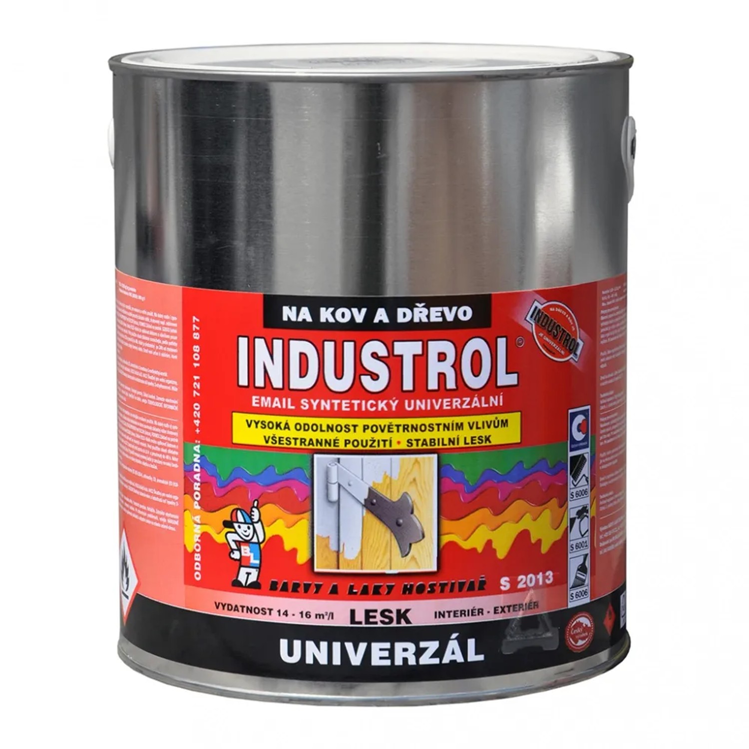 INDUSTROL Email na kov a dřevo S2013 UNIVERZÁL 1000 bílý 2,5 l