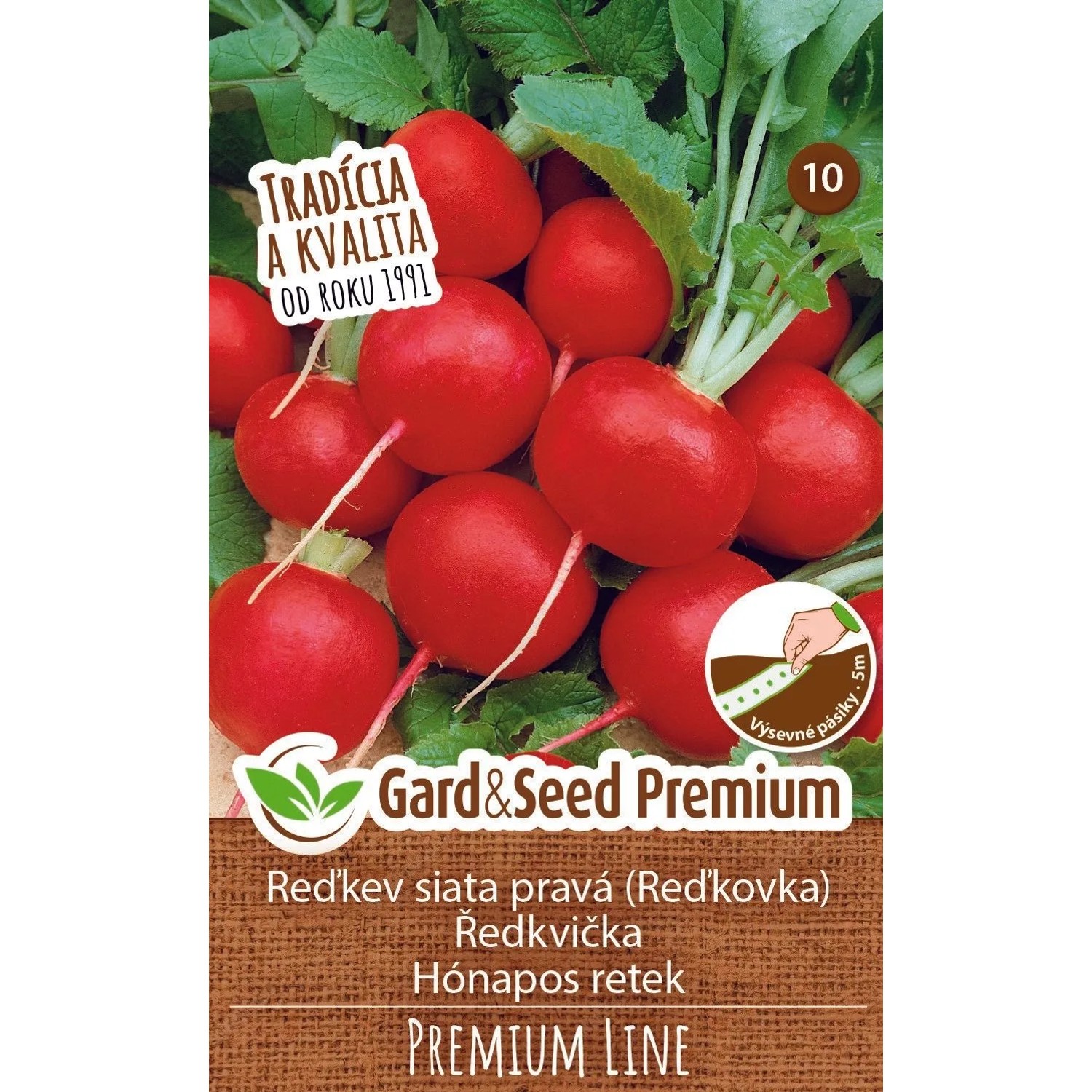 GardenSeed Premium Semínka Ředkev setá pravá Ester výsevný pásek