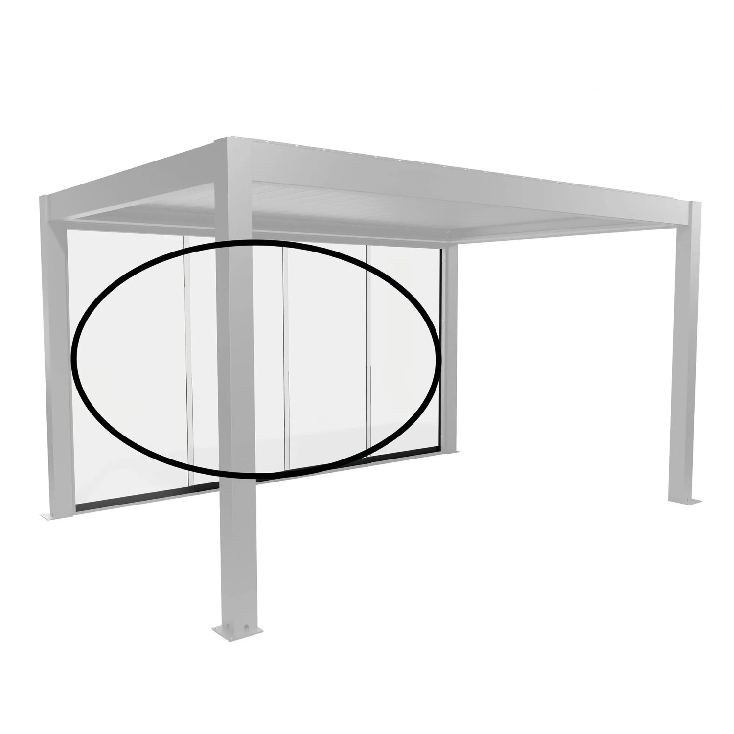 Biohort Posuvná stěna z čirého skla pro stranu pergoly 3 m tmavě šedá