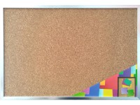 Bondecor Nástěnná tabule korková, stříbrná, 82 x 62 cm