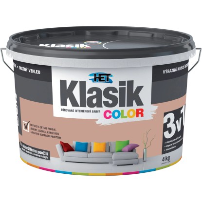 HET Klasik COLOR Tónovaná interiérová barva KC 0267 hnědá karamelová, 4 kg