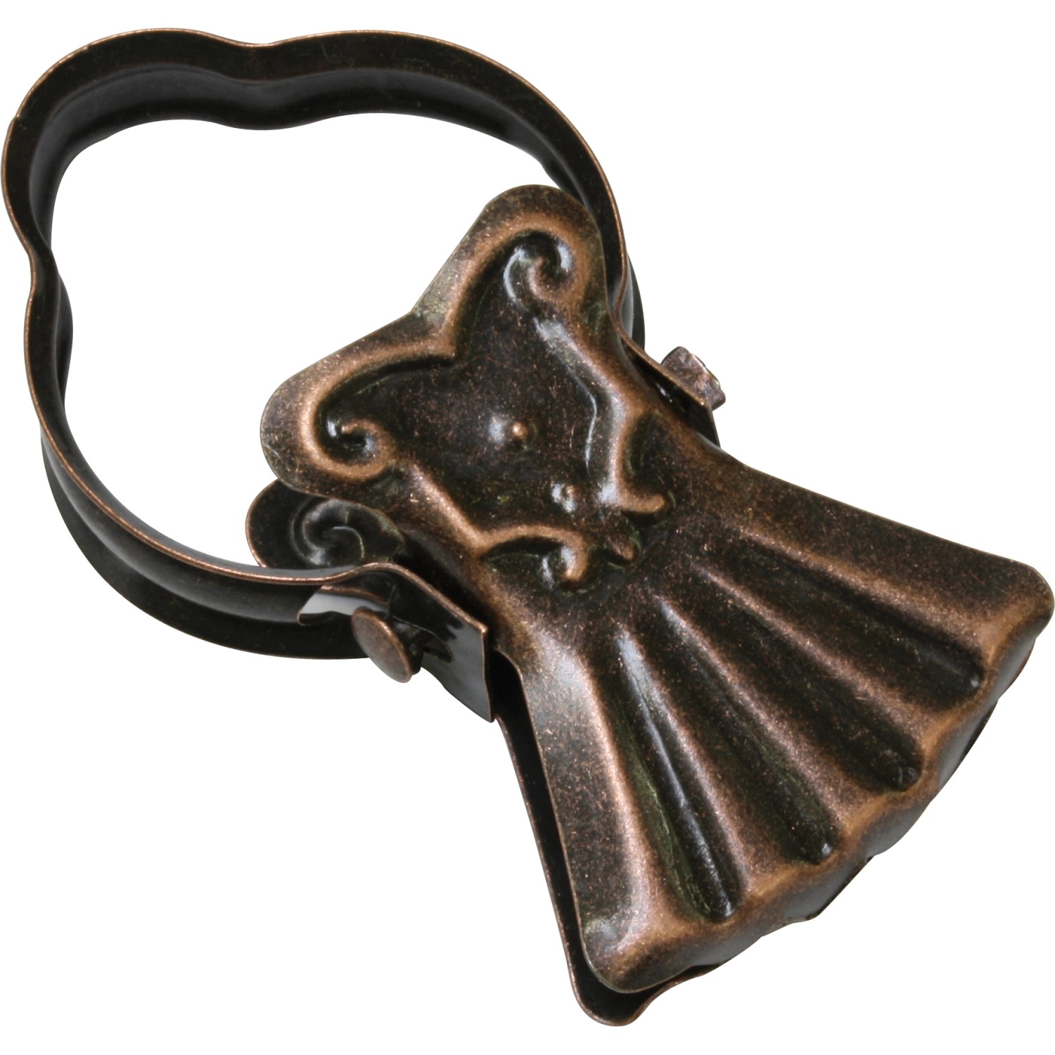 Gardinia Háček na kroužek se sponou staroměď, 12 ks