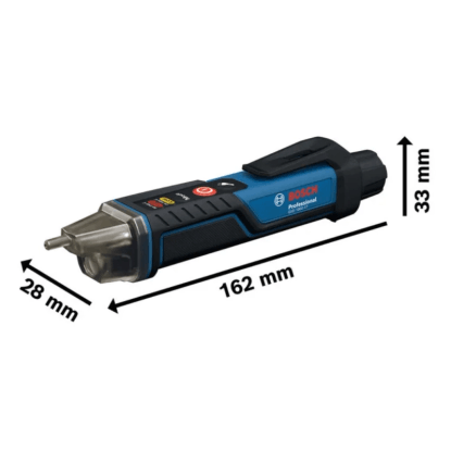 Bezkontaktní zkoušečka napětí Bosch Professional GVD 1000-17 s rozměry.