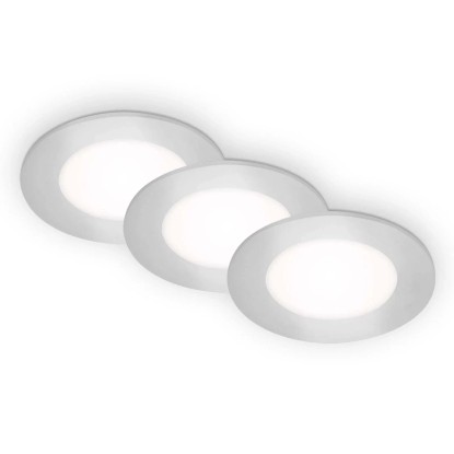 Briloner Vestavné bodové svítidlo LED 9W 350lm 4000K chrom pr. 86 x 30 mm, 3 ks