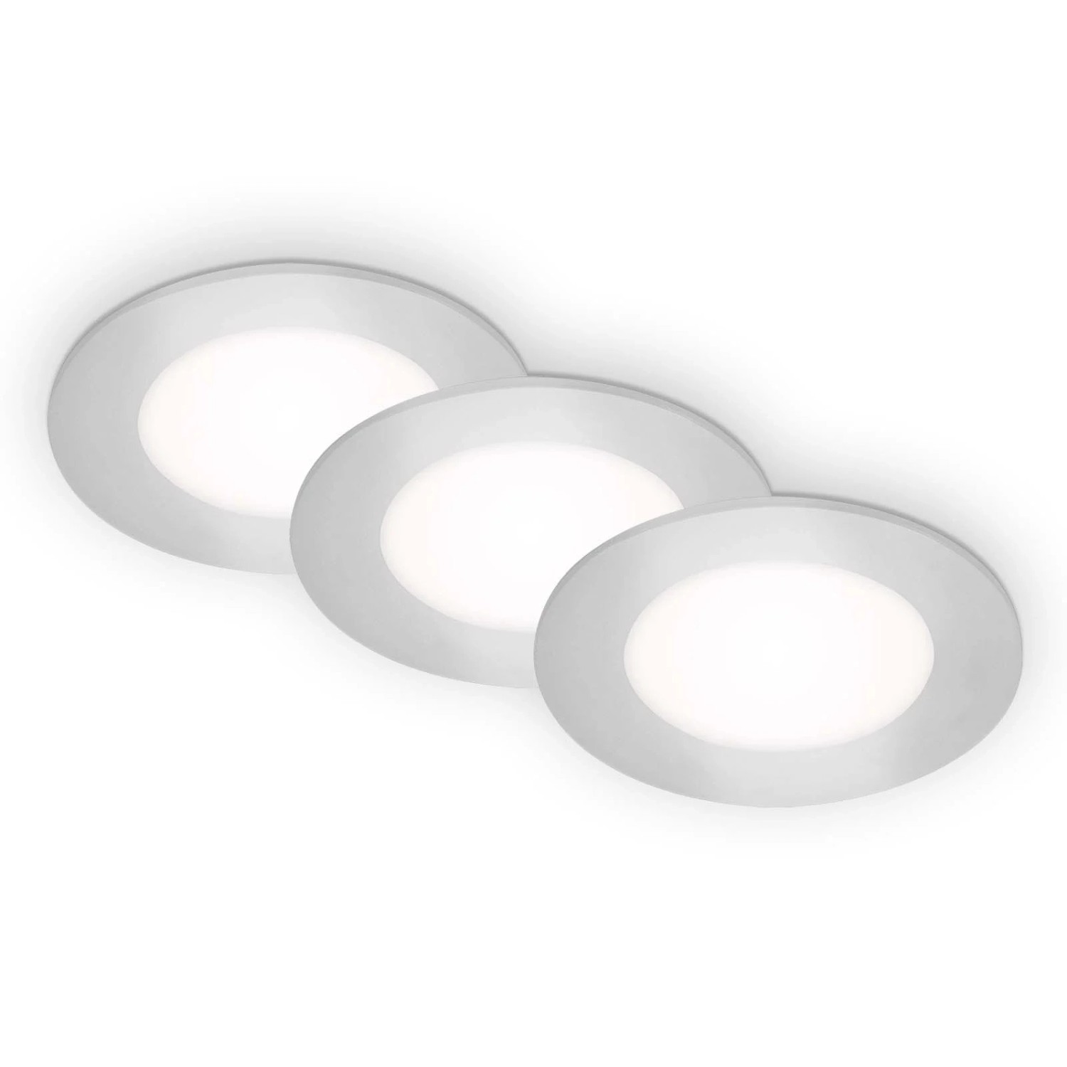 Briloner Vestavné bodové svítidlo LED 9W 350lm 4000K chrom pr. 86 x 30 mm, 3 ks