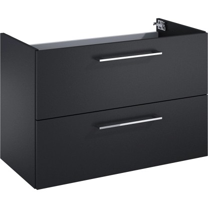 Maximus Skříňka pod umyvadlo Cheese, 2 zás., matná černá + stříb. úch., 80 cm