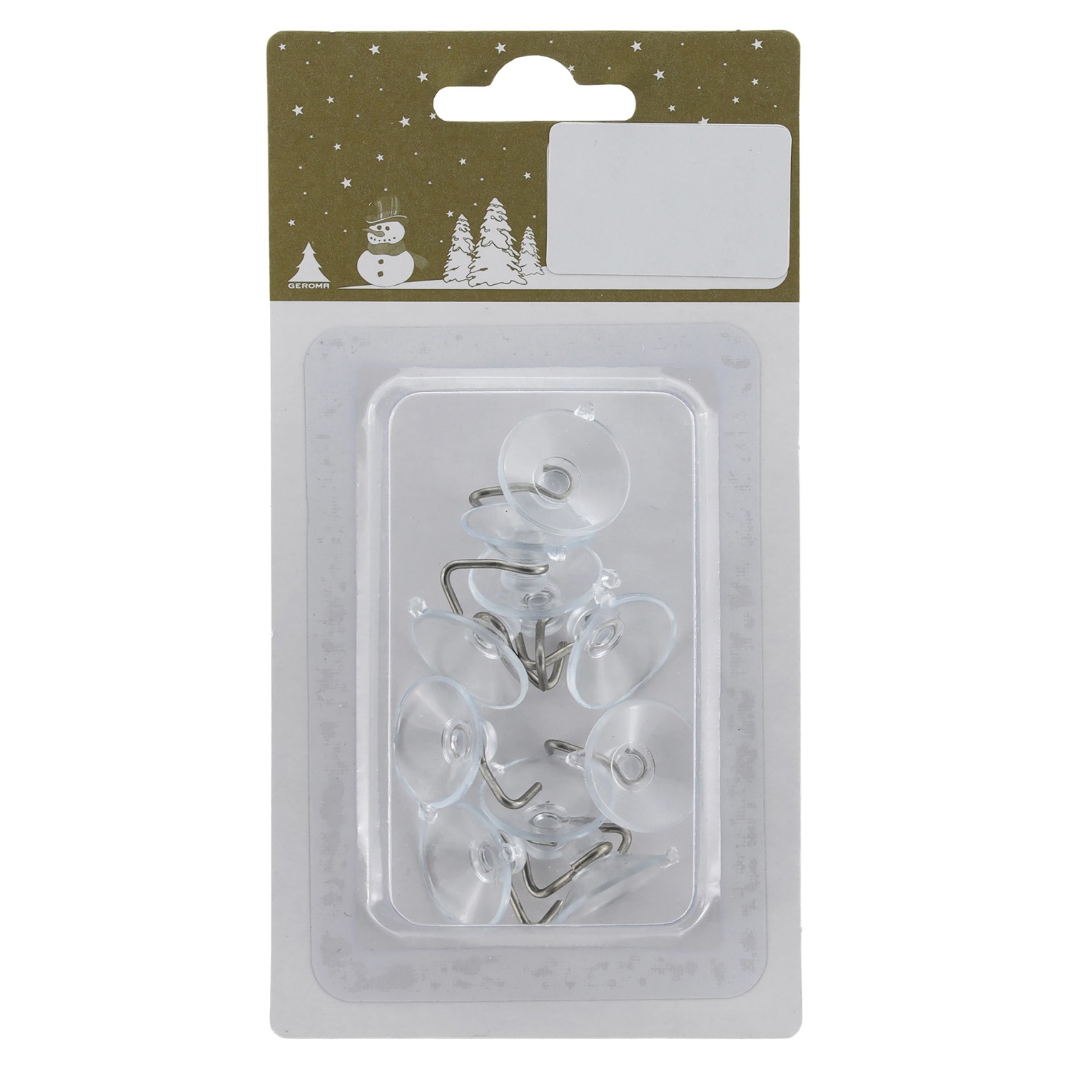 GEROMA Přísavky s háčky plast transparentní pr. 2 cm, 10 ks
