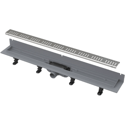 Podlahový žlab s okrajem pro perfor. rošt, s pevným límcem ke stěně APZ30-850M