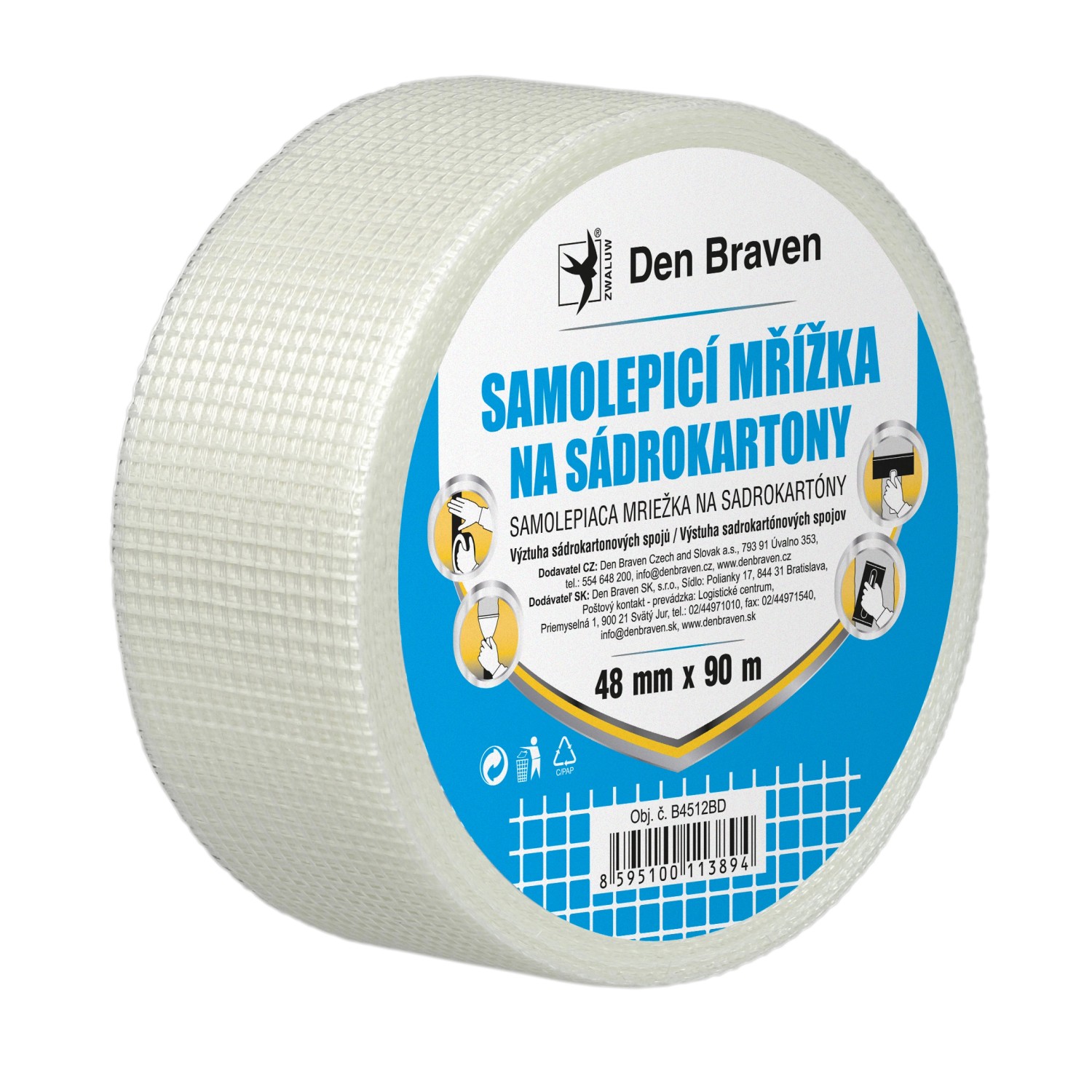 Den Braven Samolepicí mřížka na sádrokartony Rozměr: 48 mm / 90 m