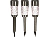 Solární svítidlo s bodcem, IP44, nerezová ocel, 3 ks