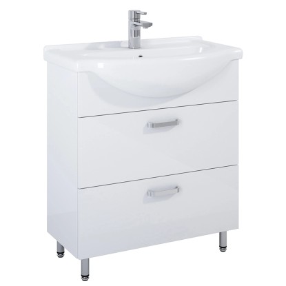 Maximus Skříňka pod umyvadlo Eve, 2 zásuvky, lesklá bílá, 70 cm