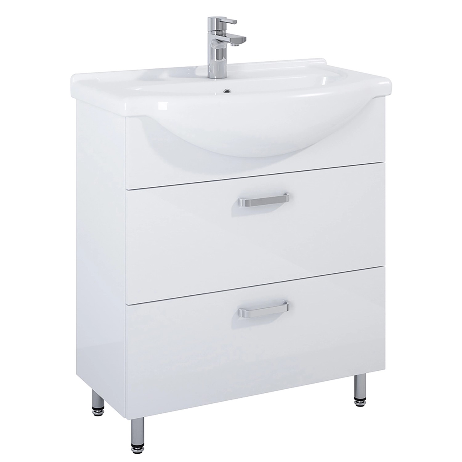 Maximus Skříňka pod umyvadlo Eve, 2 zásuvky, lesklá bílá, 70 cm