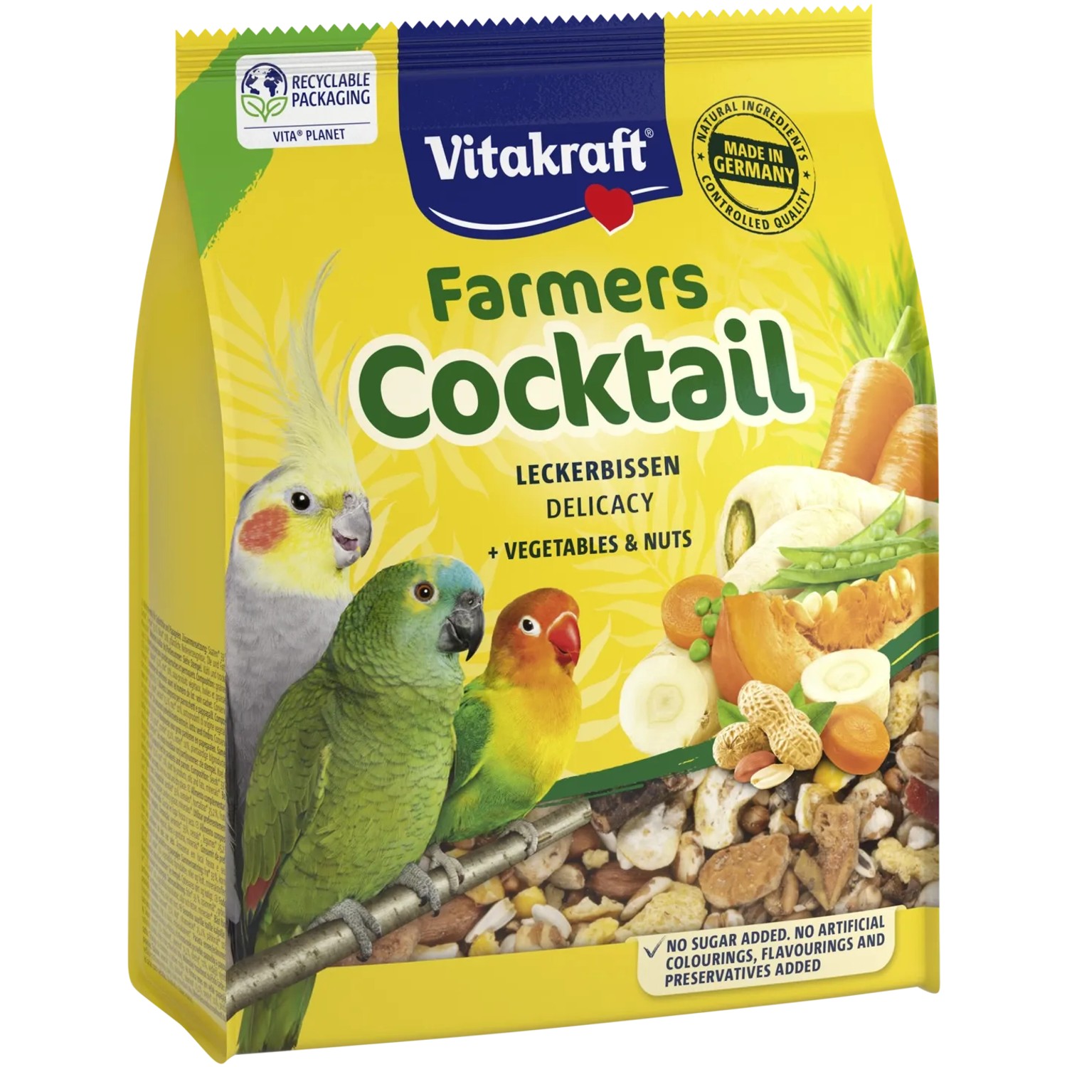 Vitakraft Krmná směs pro papoušky Farmers Cocktail zelenina a ořechy, 250 g
