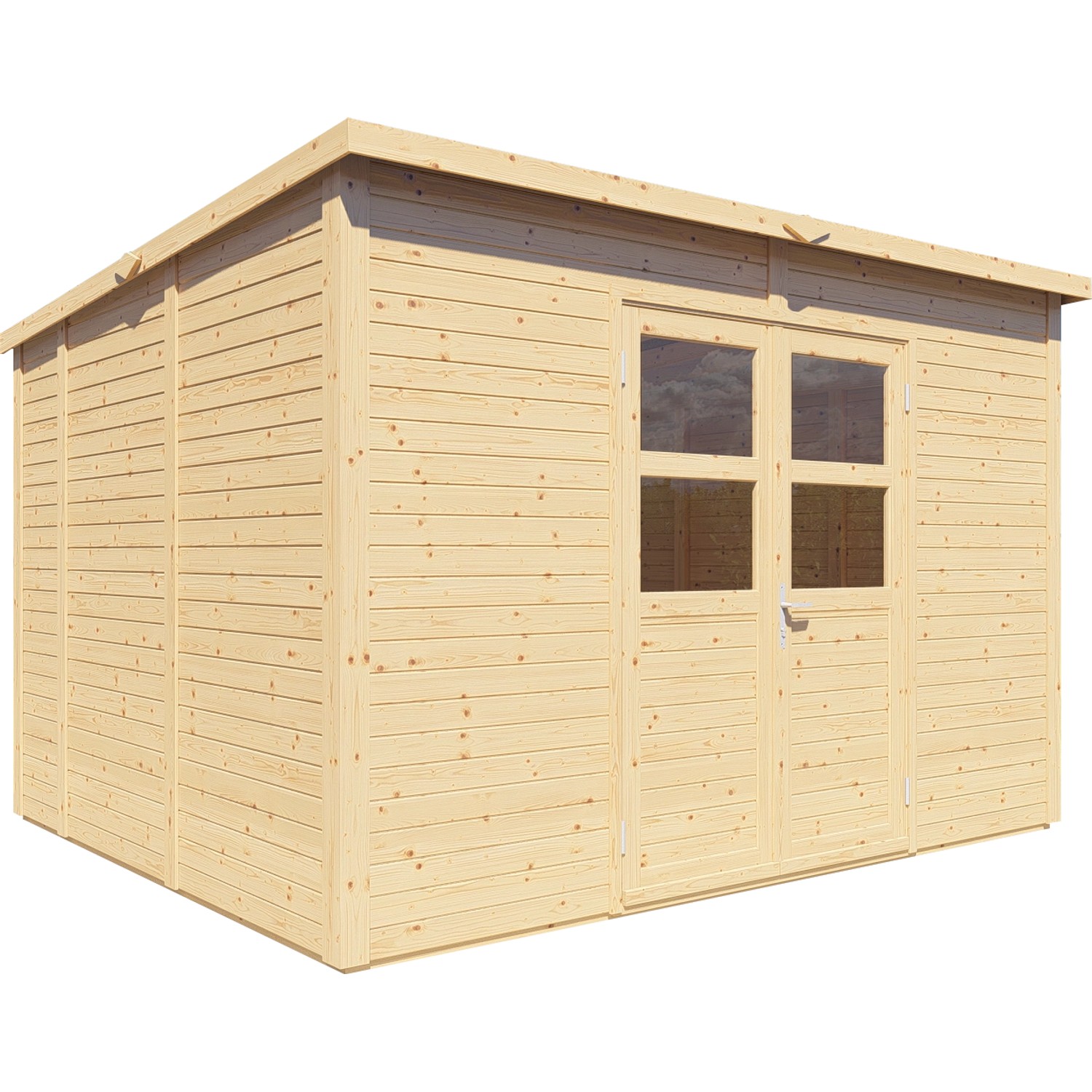 Bertilo Dřevěný domek na nářadí Borkum 2, přírodní, 337 x 290 cm