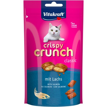 Vitakraft Křupavé polštářky pro kočky Crispy Crunch losos, 60 g