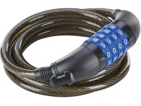 Prophete Spirálový lankový zámek s číselným kódem, 1500 x 8 mm Prophete Spirálový lankový zámek s číselným kódem, 1500 x 8 mm