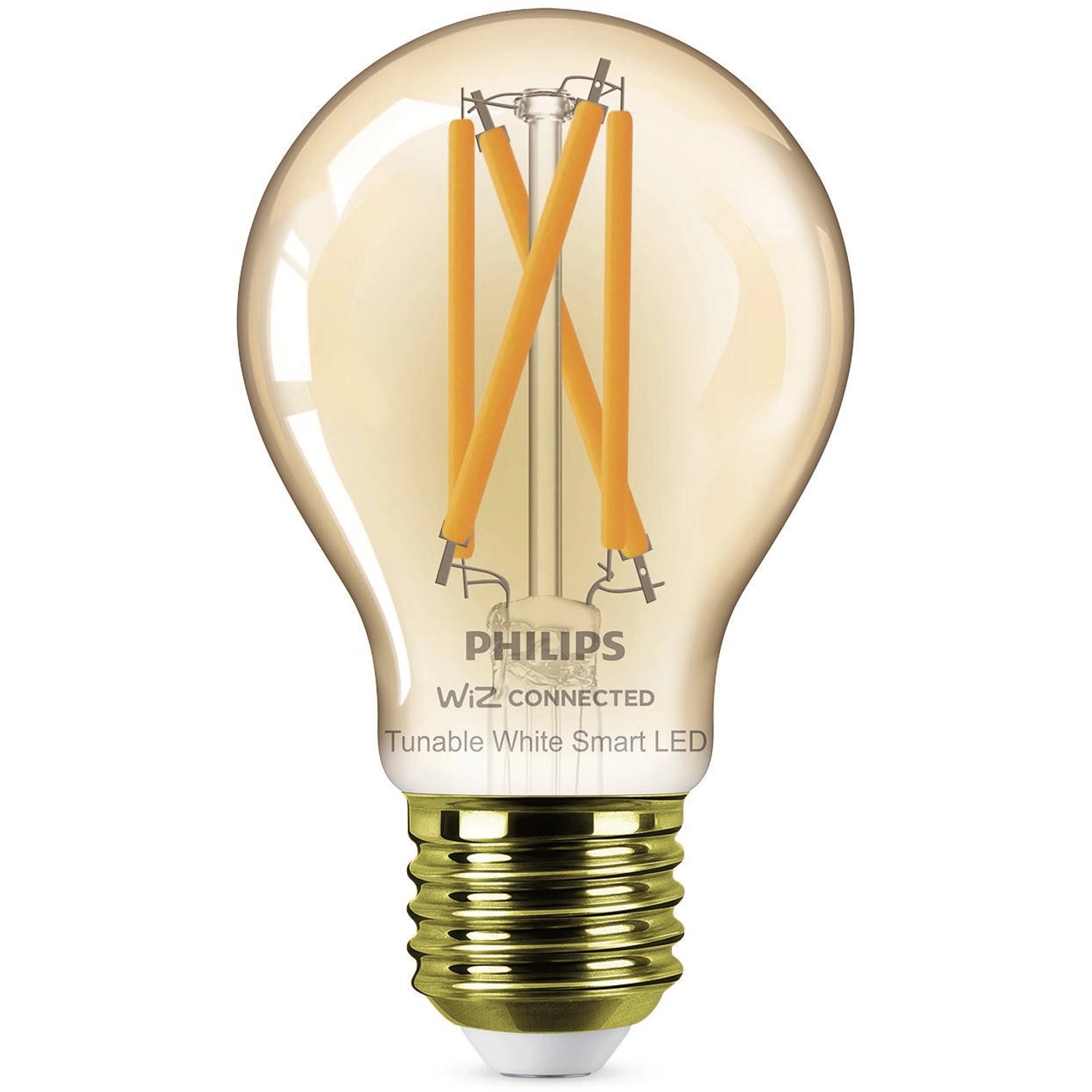 Philips Chytrá LED žárovka Filament E27 A60, 7W, 640lm, 2000-5000 K, jantarová