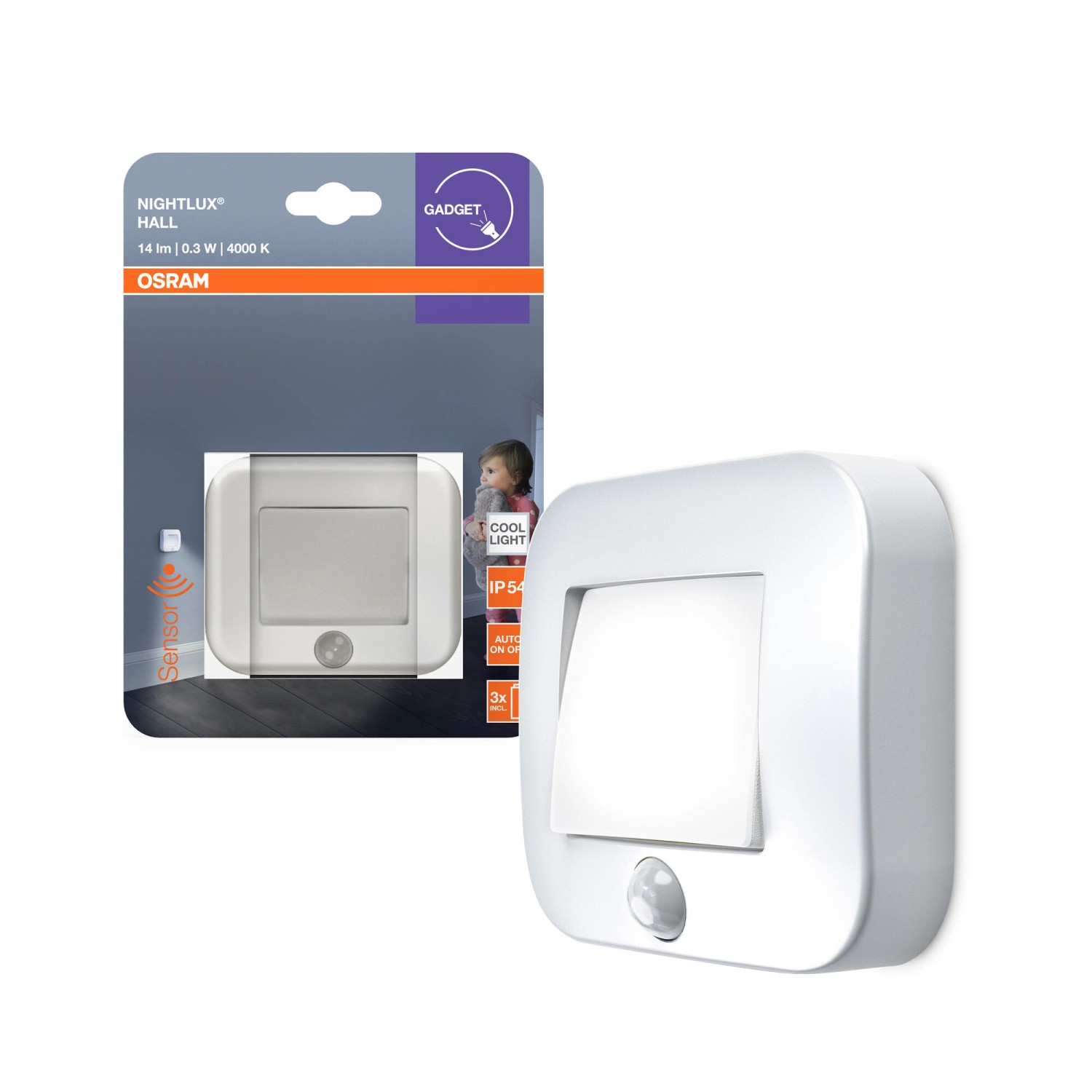 Osram Bateriové LED noční světlo Nightlux HALL White 0,25W 14lm 4000K