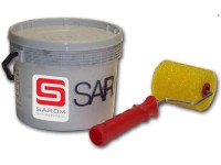 Sarom Bílá křemičitá omítka (barva) na grily 5 kg + váleček v setu