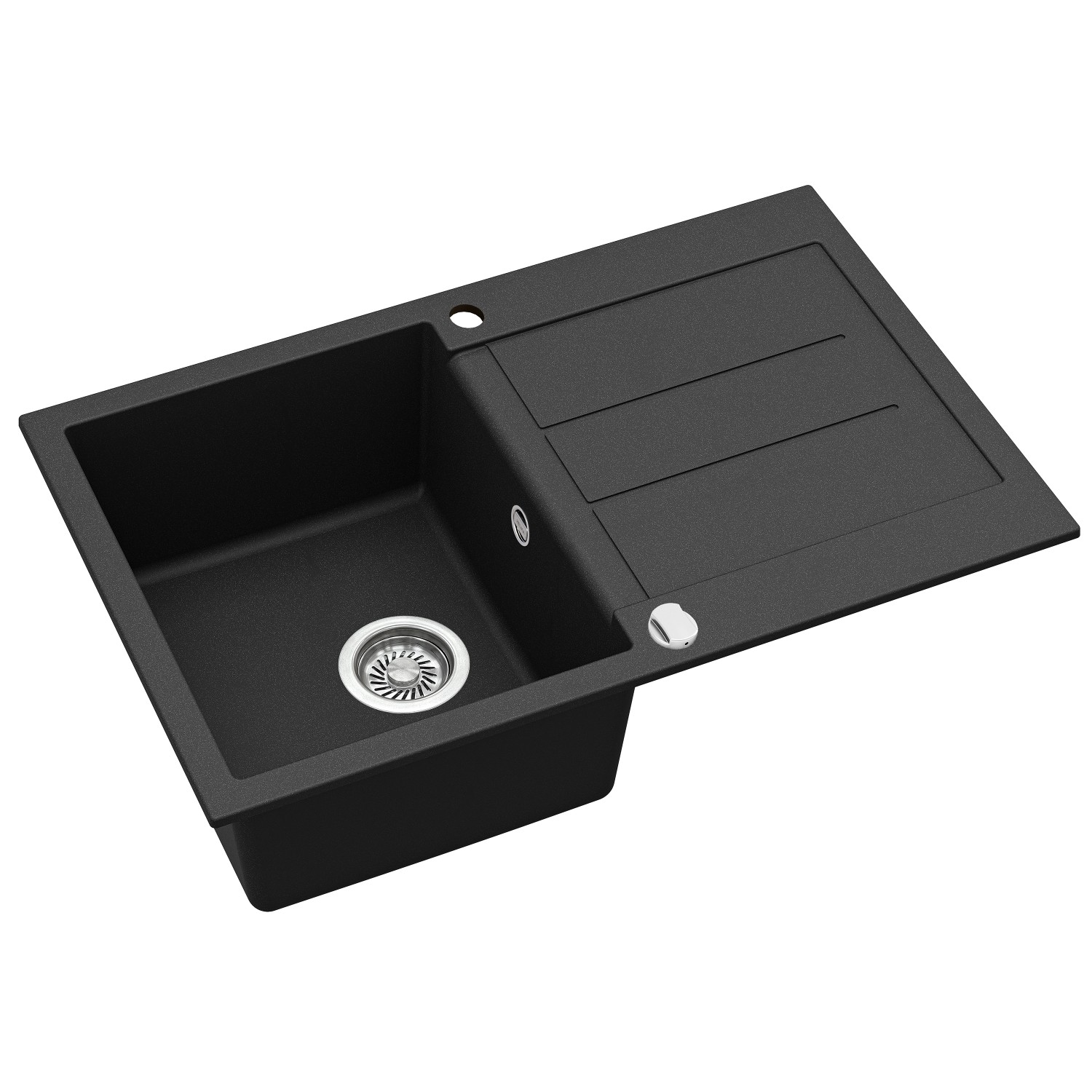 Helika Vestavný granitový dřez Tesa, černá, 78 x 50 cm