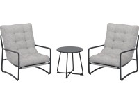 Sestava balkonového nábytku Patterson, černá/šedá, 3dílná Sestava balkonového nábytku Patterson, černá/šedá, 3dílná