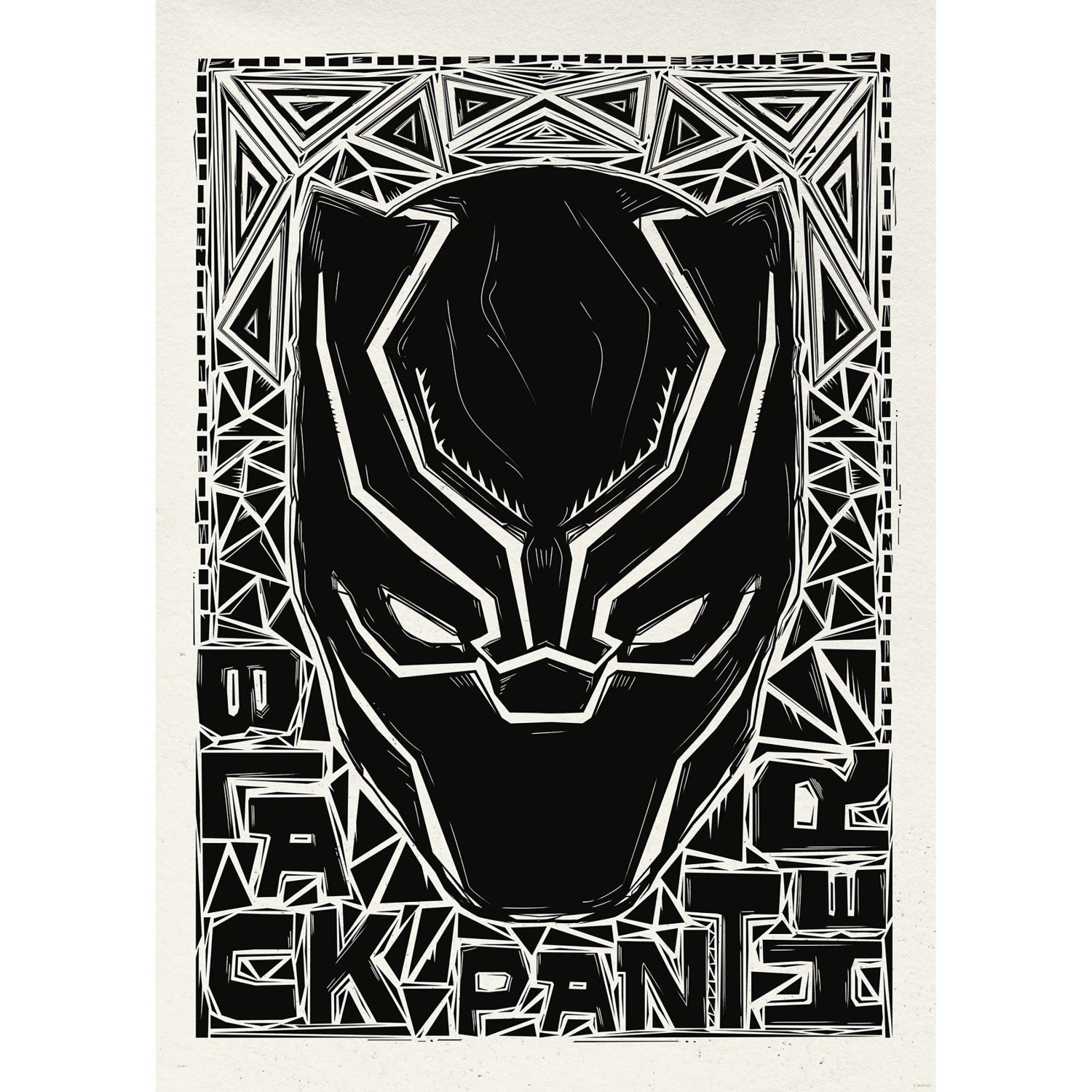 Komar Plakát Marvel Black Panther Lino-Cut Helmet 50 x 70 cm
