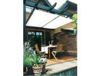 Peddy Shield Stínící plachta pod zastřešení terasy, bílá, 380 x 96 cm