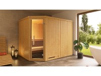 Weka Dřevěná sauna Varberg 4 skl.dv., přírodní, 244x194x199 cm + Klassik 7,5kW Weka Dřevěná sauna Varberg 4 skl.dv., přírodní, 244x194x199 cm + Klassik 7,5kW