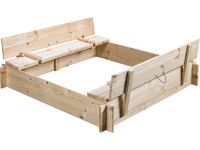 SwingKing Pískoviště Gucio, neošetřené dřevo, 120 x 120 cm