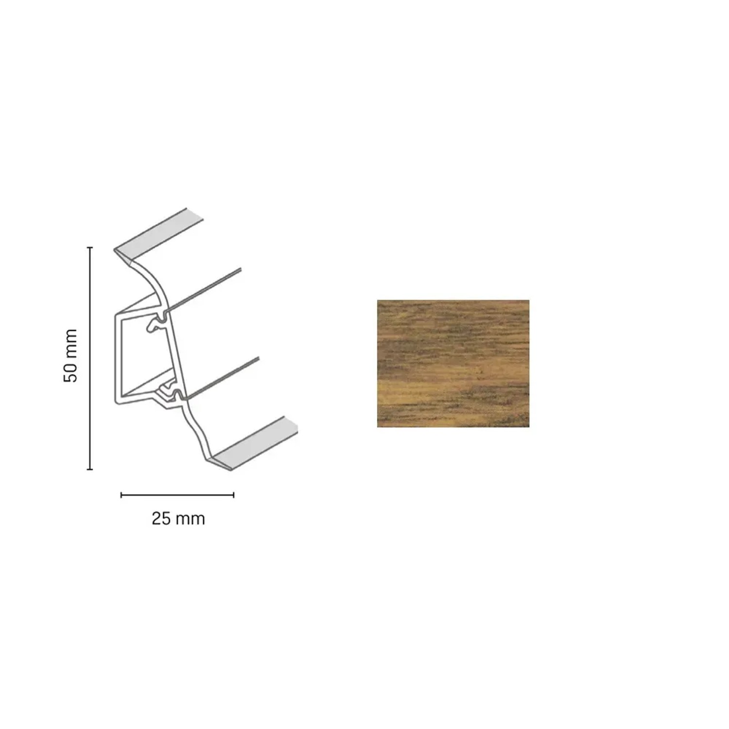 Döllken Profiles Lišta SLK 50 2146 borovice sycylia 50 x 25 x 2500 mm