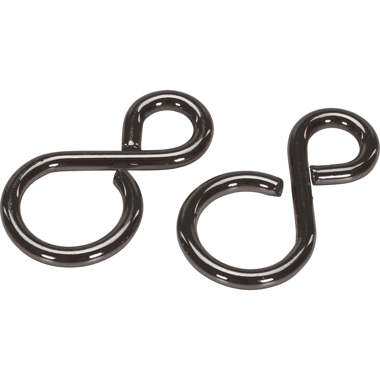 LUX S-hák, černý, eloxovaný, 2 ks, 38 x 20 x pr. 5 mm