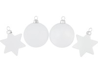 Sada vánočních koulí, bílá, pr. 6 cm, 50dílná Sada vánočních koulí, bílá, pr. 6 cm, 50dílná