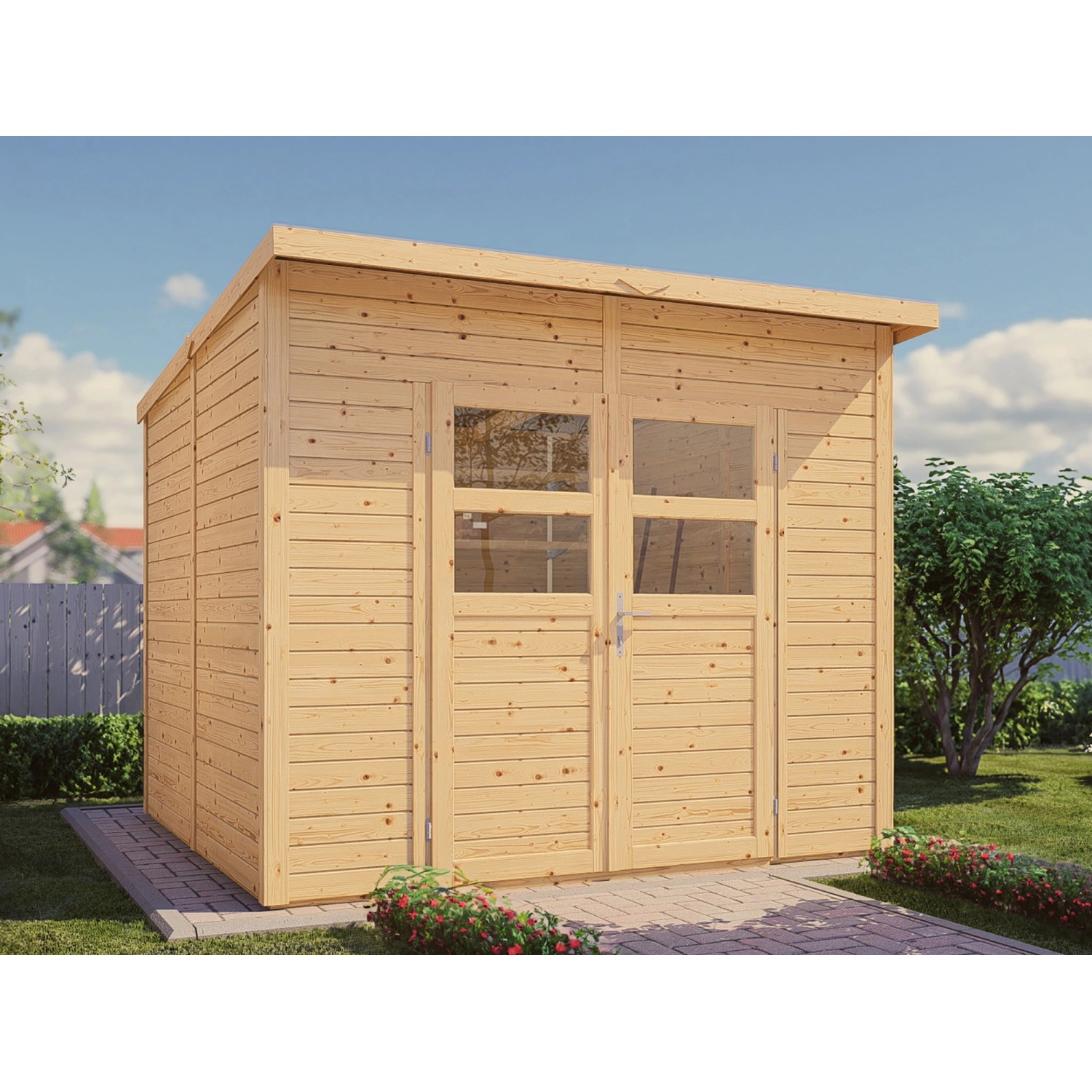 Bertilo Dřevěný zahradní domek Felix 3, přírodní, 244 x 239 cm