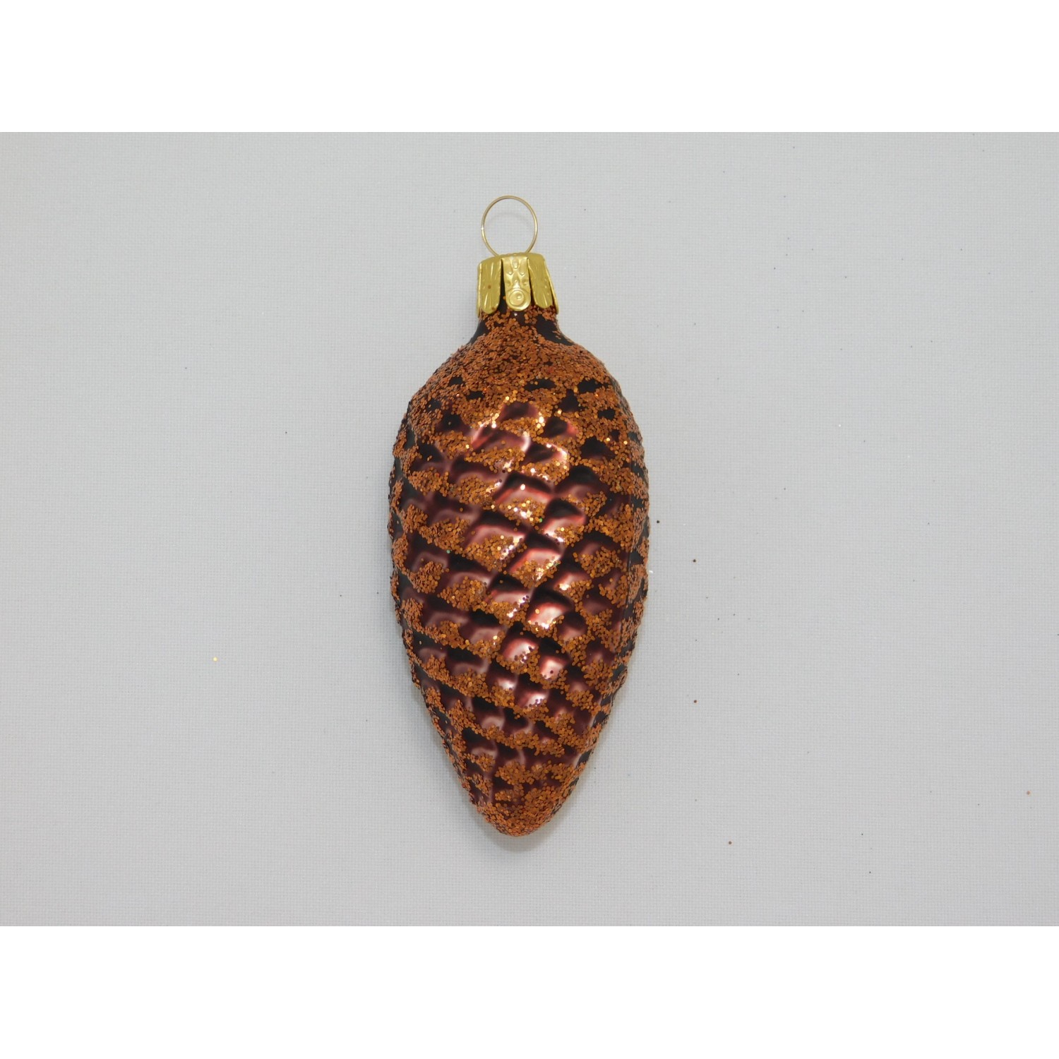 Ornex Skleněná vánoční ozdoba šiška hnědá 7 cm