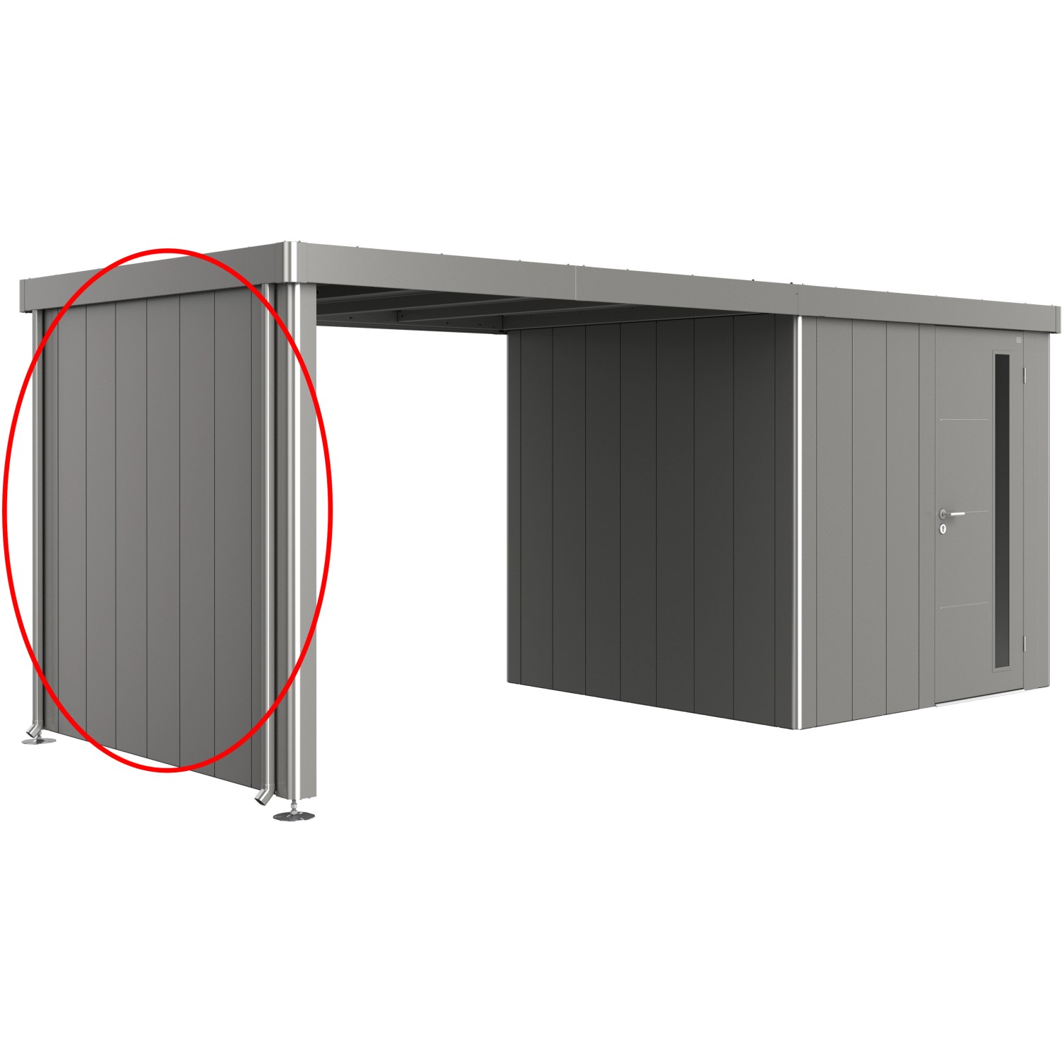 Biohort Boční stěna pro boční stříšku k domku Neo 2A, 2B, 2C, 2D, křemenově šedá