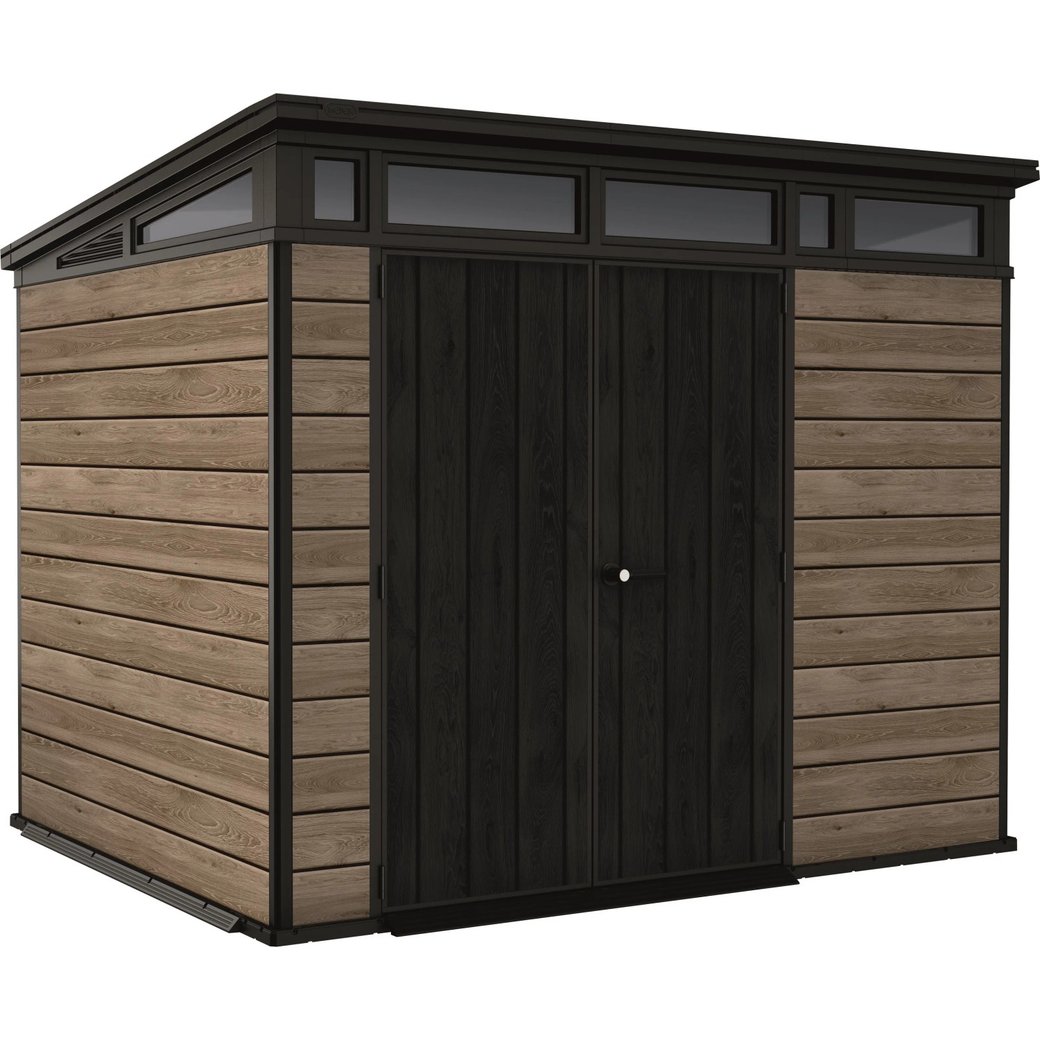 Levně KETER Plastový zahradní domek Pent 9x7 Horizontal, ashwood, 279 x 216 x 226 cm