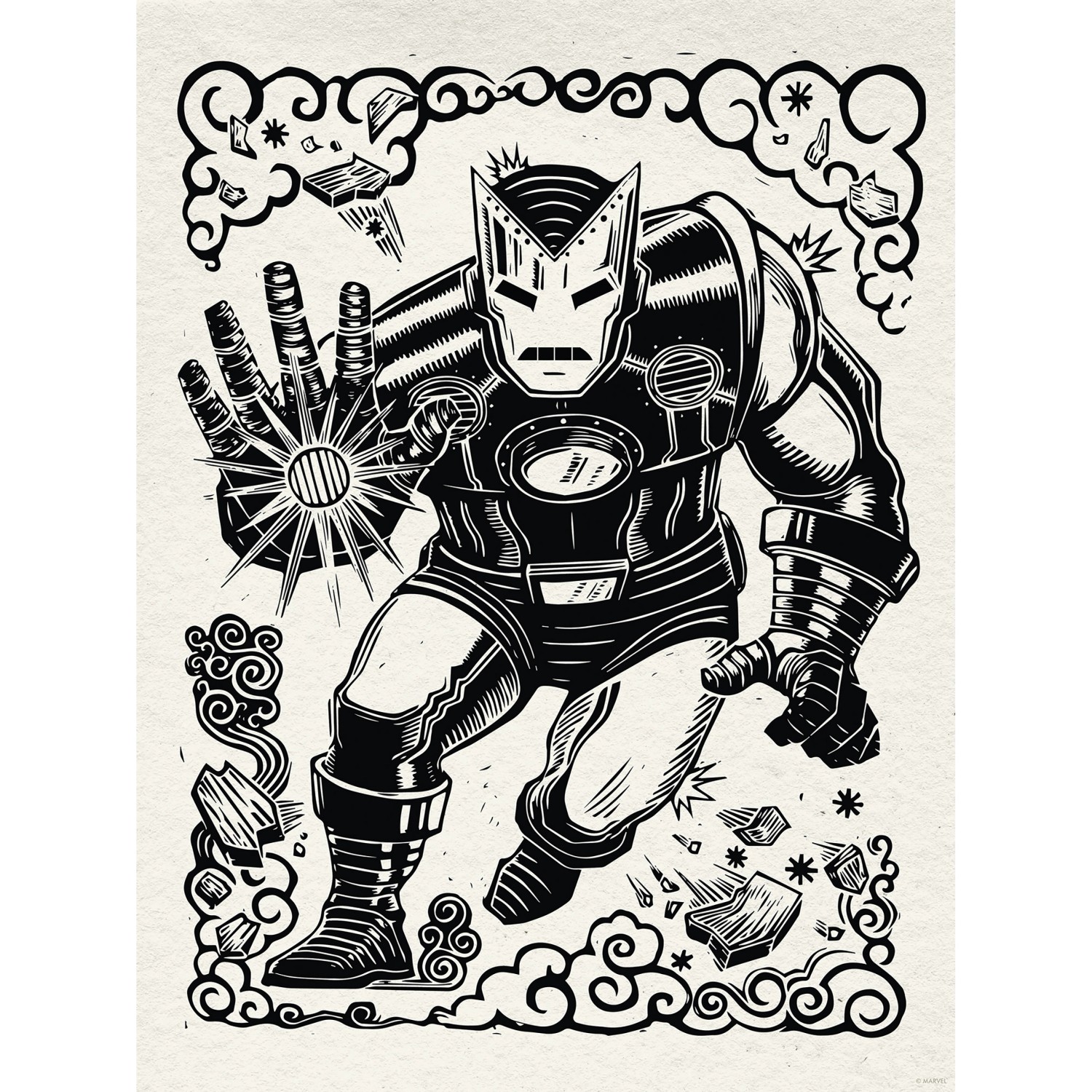 Komar Plakát Marvel Iron Man Lino-Cut 30 x 40 cm
