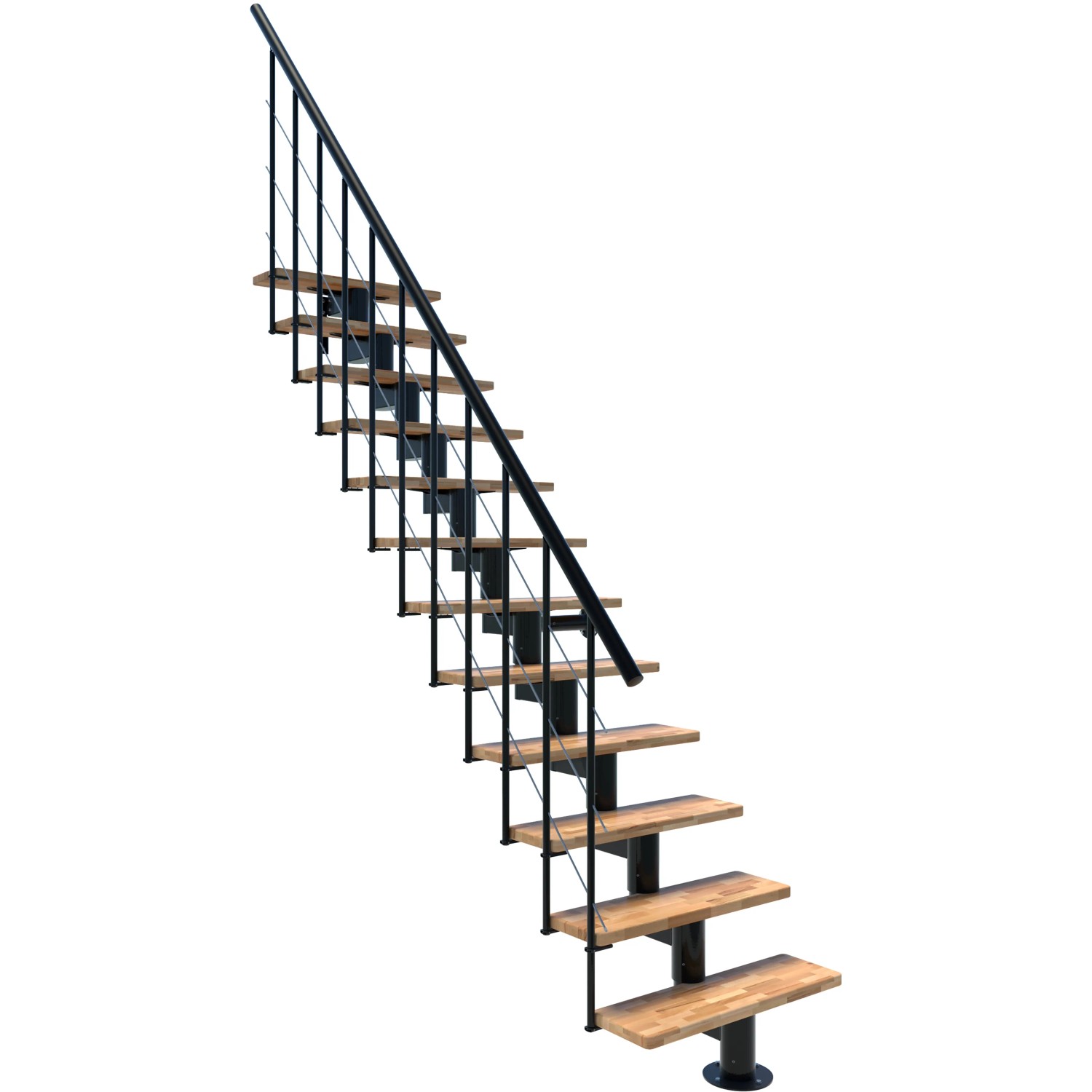 Minka STAIRS modulové schodiště Comfort Top buk/černá, 312 cm