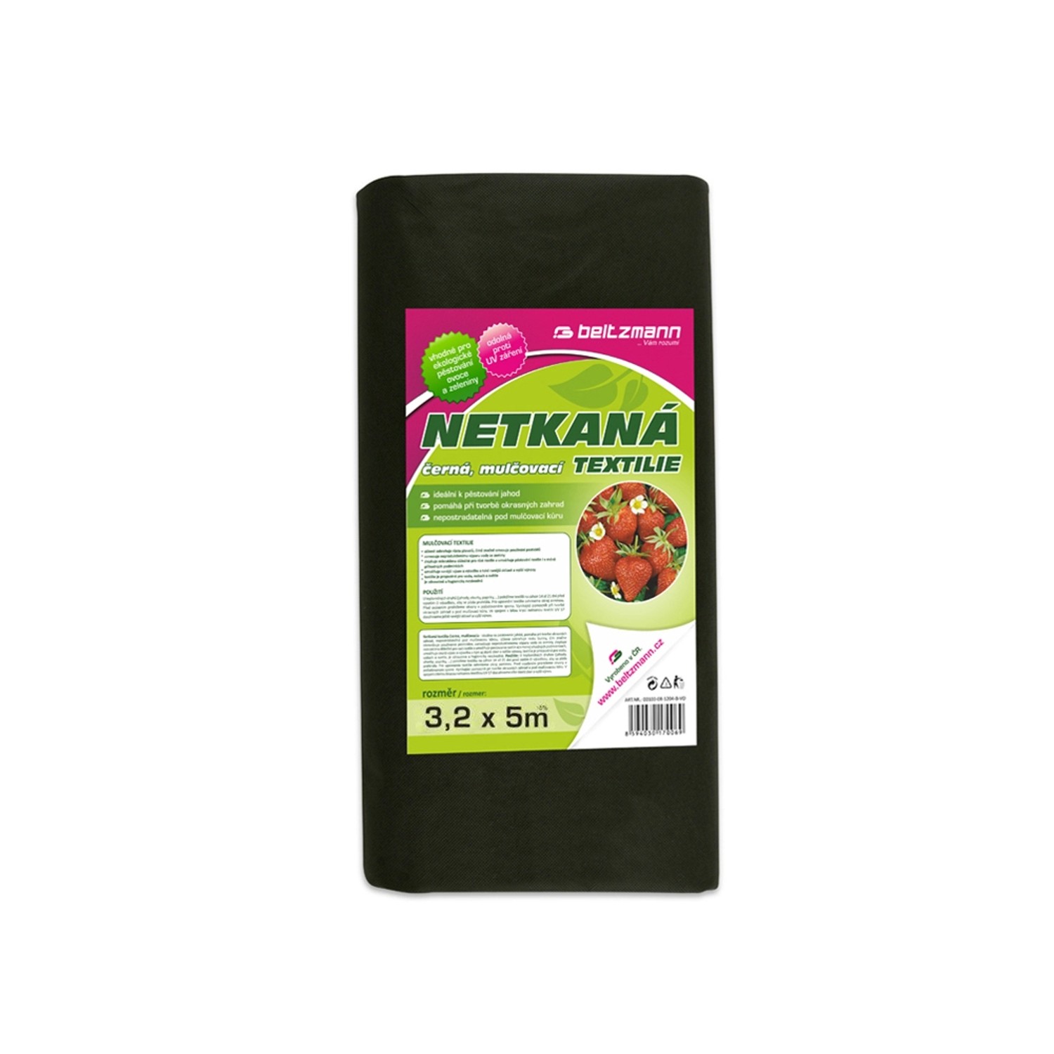 Beltzmann Netkaná mulčovací textilie černá 3,2 x 5 m