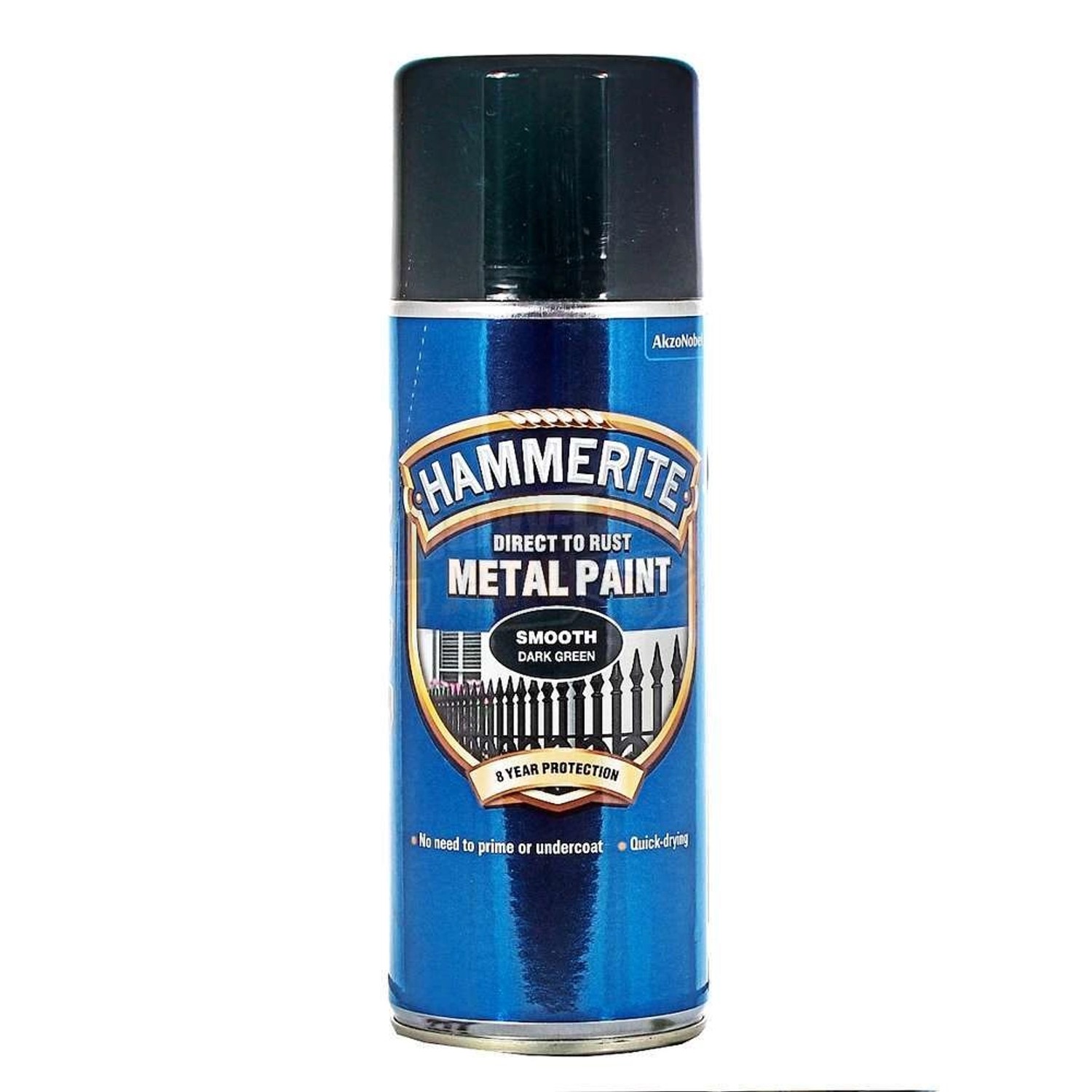 Hammerite Přímo na rez barva na železné kovy ve spreji hladká tmavě zelená 400ml