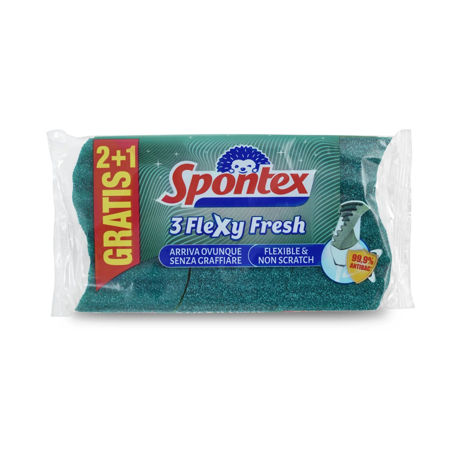 Spontex Scrub & Flex - extra ohebná houbička - 2 + 1 ks