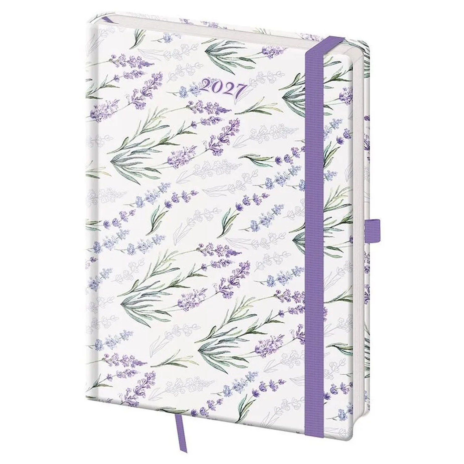 Denní diář 2027 Helma A5 Vario Lavender s gumičkou